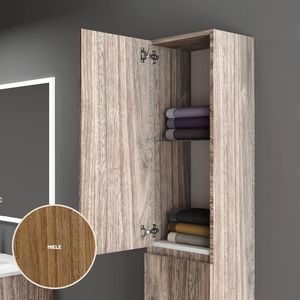 Londra armadio bagno colonna con 2 porte e 2 ripiani in vetro 162x40x32 cm Color miele confezione da 1 - Product Image 3