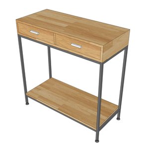 COGI Minimalist Luxury Console <b>Table</b> Contemporary <b>Mirrored</b> Wooden Top Iron Frame for Entry Villa Application-Decorative Accent - Product Image 2