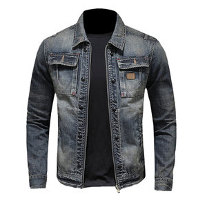 Men <b>Denim</b> Thick <b>Jacket</b> <b>Custom</b> Size Logo Printed High Quality Trendy Fashion <b>Denim</b> Male Streetwear <b>Jackets</b> - Product Image 1