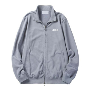 Sudadera con Cierre para Hombre, Color Sólido, Corte Regular, Cuello Alto, Felpa Francesa de Algodón, Estilo Casual para Otoño, Corte Holgado - Product Image 1