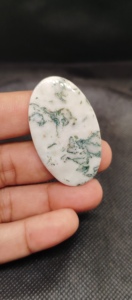 Cabochon d'agate d'arbre naturelle de haute qualité, pierre précieuse verte en vrac pour la fabrication de bijoux, tailles mélangées - Product Image 3