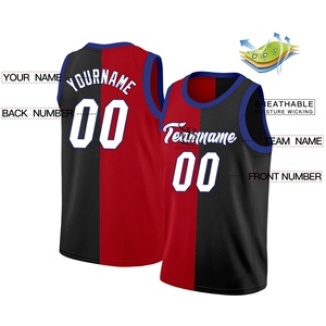 Maillot de basket-ball personnalisé pour homme de haute qualité, rouge, noir et blanc, haut tendance, respirant, vêtements vierges pour impression par sublimation - Product Image 4