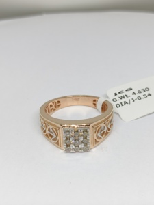 Anillo de Diamante Natural Ligero y Elegante para Hombre, Estilo Vintage, Oro de 14K, Corte Brillante Redondo de 0.54ct, Chapado en Rodio, para Oficina y Fiestas - Product Image 2