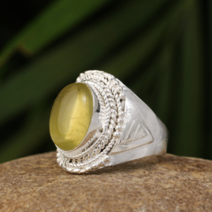 Classics Design Natural Lemon Quartz 10x14mm Oval Shape 925 Sterling Silver Gemstone Boho <b>Statement</b> <b>Ring</b> for Womens Fine Jewelry - Product Image 4