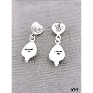 Pendientes Colgantes de Plata de Ley y Turquesa Estilo Suroeste con Forma de Corazón y Engaste de Bisel, Modelo Emerald Valley - Product Image 4