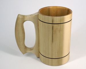 JARDÍN VENTA DE CERÁMICA DE MADERA EXTRA GRANDE Viking Bebiendo Taza de cerveza con mango de forma múltiple Taza de color de madera natural para - Product Image 2