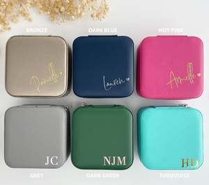 Boîte de rangement de bijoux en cuir de luxe à trois couches de grande capacité carré nouveau Design pour les boucles d'oreilles des filles collier bijoux - Product Image 4