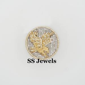 Bague d'engagement ou d'anniversaire pour homme en argent 925 plaqué rhodium avec moissanite sertie à griffes, motif aigle, pour le petit doigt, cadeau de champion - Product Image 4