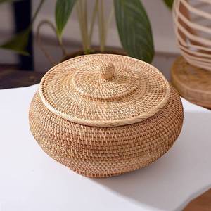 Wholesale OEM Eco-friendly Floral Recipe Box Handmade Rattan <b>Basket</b> <b>Empty</b> <b>Gift</b> Storage Boxes - Product Image 2