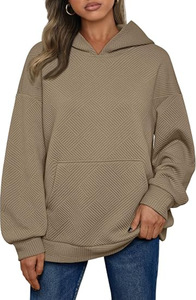 Sudadera con Capucha de Gran Tamaño para Mujer, de Alta Calidad, al por Mayor, Estilo Casual, Texturizada, para Otoño e Invierno, con Bolsillos, Estilo Y2K - Product Image 5