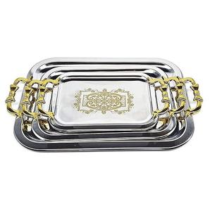 ถาดเสิร์ฟอาหารทรงกลมสีดำสไตล์เมทัลลิกพร้อมจานตกแต่งโต๊ะรับประทานอาหาร - Product Image 3