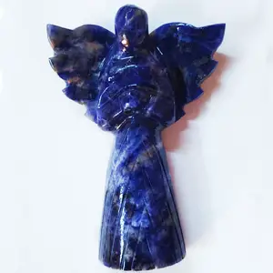 Blue Lapis Lazuli Angel Sculpture Reiki Crystal Products Natural Lapis Lazuli Angel Crystal Stone Charged by Reiki