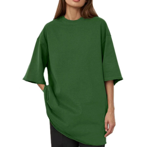 Camiseta informal de verano de gran tamaño de 260gsm para mujer, ropa de calle 2025, de punto con impresión Digital Top, venta al por mayor - Product Image 1