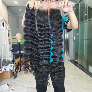 Paquetes de ondas profundas Longitud larga 100% Extensiones de cabello crudo humano vietnamita Color natural Cabello virgen crudo Precio al por mayor fábrica - Product Image 2