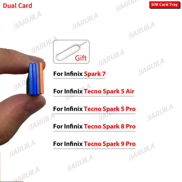 Wholesale Dual SIM Card Tray for Infinix Spark 7 Tecno Spark 5 Air Pro 8 9 Pro Slot Tray Holder Adapter Phone Spare Parts