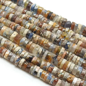 Perles de Pietersite - Forme de roue de monnaie - Facettées et polies - Brin de 8 pouces pour la fabrication de bijoux - Fournitures en gros - PMEGEMSBEADS - Product Image 1