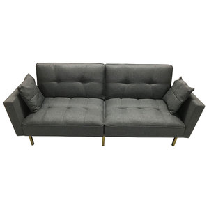 Modern 1.95m Convertible <b>Sofa</b> <b>Bed</b> with Grey Fabric SFG68022 Inflatable <b>Sleeper</b> <b>Sofa</b> with Wooden Frame for Living Room Dining - Product Image 1
