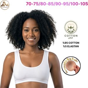 Bralette de Algodón Inalámbrico para Mujer, Top Transpirable sin Costuras con Relleno Extraíble, Espalda en U, Tirantes No Convertibles - Product Image 5