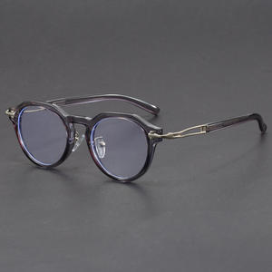 Nuevas <span class=keywords><strong>monturas</strong></span> <span class=keywords><strong>de</strong></span> <span class=keywords><strong>gafas</strong></span> <span class=keywords><strong>de</strong></span> marca para hombres <span class=keywords><strong>de</strong></span> moda Bloqueo <span class=keywords><strong>de</strong></span> luz azul Transparente Azul Pequeño Aleación redonda Pc Lentes <span class=keywords><strong>Monturas</strong></span> - Product Image 2