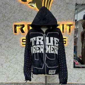 Sweat à capuche zippé d'hiver unisexe, conçu sur mesure par un fabricant professionnel, 100% coton polaire, formel, vendu directement en usine, pas cher - Product Image 5