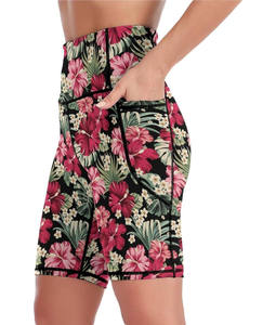 Pantalones cortos deportivos de Yoga por sublimación 2025 hechos en poliéster para mujer, pantalones cortos de compresión térmica estampados, ajustados sin costuras a la venta - Product Image 2