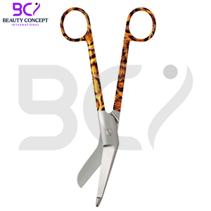 Tijeras de vendaje quirúrgico de acero inoxidable de calidad superior hechas a mano con impresión de logotipo personalizado de servicio OEM - Product Image 3
