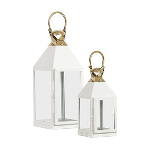 Elegante lámpara de vela de hierro antiguo blanco, candelabro votivo de nuevo diseño de moda con función perfumada, tamaños personalizados, Navidad - Product Image 1