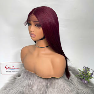 Pelucas largas superiores extensión de cabello humano hueso textura recta vino tinto y color ombre pelucas de cabello largo listas para enviar - Product Image 2