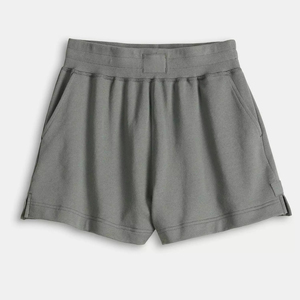 Pantalones cortos informales de verano para mujer 100% algodón de cintura media transpirable de secado rápido polar personalizado serigrafía logotipos botón Hip Hop - Product Image 4