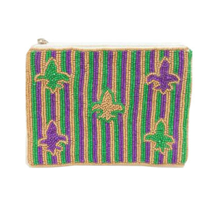 <b>Sequined</b> Striped Wristlet Purse for Women Party Accessory Zipper Closure Trendy Coin Bag Green Purple Yellow - Product Image 6