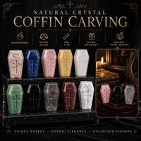 Figura Decorativa Gótica de Cristal Natural Tallada a Mano con Cruz y Murciélago, para Colección de Halloween y Regalos