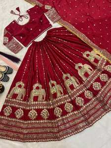 Nuevo Lanzamiento: Lehenga Choli Dupatta Tradicional para Bodas, Chifón Pesado de Seda de Secado Rápido, RADHE EXPORT para Fiestas y Eventos en India - Product Image 6