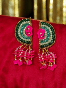 High Quality Handmade <b>Embroidery</b> Earrings Indian Seed Beads Drop <b>Embroidery</b> Earrings Pure Fashion Beaded Earrings - Product Image 6