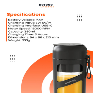 เครื่องปั่นน้ำผลไม้และสมูทตี้แบบพกพา, เครื่องปั่นน้ำผลไม้ไฟฟ้าพกพาได้ความจุ380มล. สำหรับเครื่องดูดอากาศและส่วนผสมสดใหม่กลางแจ้ง - Product Image 3