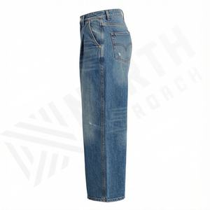 Pantalones de Mezclilla Transpirables con Cintura Elástica, Pierna Ancha, al por Mayor, Pantalones Casuales de Moda para Mujer, Holgados, OEM, Premium, Modernos - Product Image 3