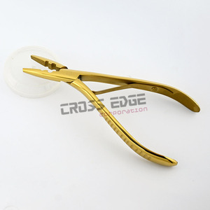 OEM Wholesale Hair Extension Tool Gold <b>Crimped</b> Hair 1980s Microbead Removal Pliers with Curved 2 Hole Isolated Spring for Hair - Product Image 1