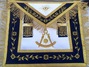 Delantal de cuero transpirable Masonic Regalia Master Masons Degree con pasador de seguridad bordado de bolsillo adjunto - Product Image 3