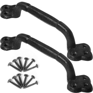 ชุดมือจับประตูเหล็กสีดำสำหรับงานหนักแบบเรียบง่ายที่จับประตูโรงนาแบบชนบทที่จับประตูอุตสาหกรรมเหล็กทนทานลิ้นชักที่ดีที่สุด - Product Image 5