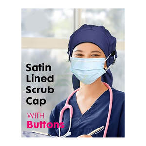 Gorro Quirúrgico Unisex Grande con Forro de Satén, para Cabello Largo, con 4 Botones, Cómodo, Reutilizable, Transpirable, para Playa y Deportes - Product Image 5