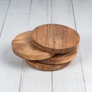 Juego de posavasos redondos de madera ecológicos de 4 piezas tamaño personalizado para utensilios de mesa y artículos de cocina al por mayor de Vietnam - Product Image 2