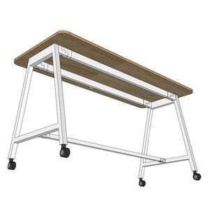 CFOS002 Pieds de table mobiles en métal au design minimaliste pour bureaux de 140x60cm, revêtement poudré - Product Image 6