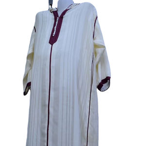 Robe d'hiver Djellaba marocaine en lin, soie et polyester respirant, sur mesure ODM, taille XS, prête à porter, décontractée, longueur cheville - Product Image 2