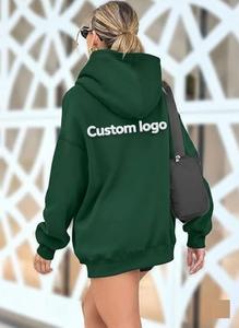 Sweat-shirt décontracté pour femmes, taille américaine personnalisée, manches longues, uni, léger, pull-over ample avec poche - Product Image 2