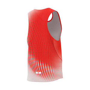 Singlet de course professionnel pour homme DAWN Rouge - Tricoté 100% polyester avec impression par sublimation - Product Image 2