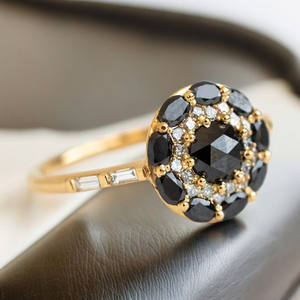 Anillos Vintage de Plata de Ley 925 para mujer, bonitos y elegantes, con espinela negra, corte de circón, compromiso, boda, fiesta, joyería para mujer - Product Image 6