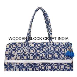 Digital Print Eco Friendly 100% Cotton Quilted With Handle laptop Bag With Handle Laptop Bag With Pocket Cover - Product Image 2