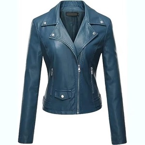 Vente en gros de vestes pour femmes en plein air respirantes fabriquées en hiver de véritables moutons à double boutonnage en cuir zippé - Product Image 1