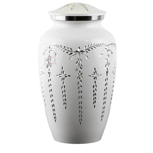 Urnas de cremación para adultos y mujeres, diseño clásico, decoración del hogar, urnas para cenizas humanas, Metal con patrón de corte de diamante - Product Image 4