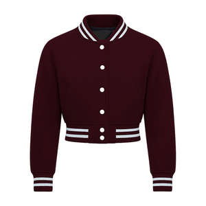 Veste de baseball universitaire pour femme de haute qualité, coupe courte, manches longues, décontractée, pour l'extérieur, en satin imperméable et respirant - Product Image 1