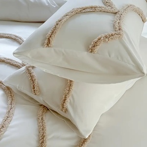 Juego de Sábanas de 3 Piezas de Poliéster Reversible, Duradero, para Todas las Temporadas, con Diseño Moderno, Color Beige Rosa, Acolchado, Suave y Agradable al Tacto - Product Image 3
